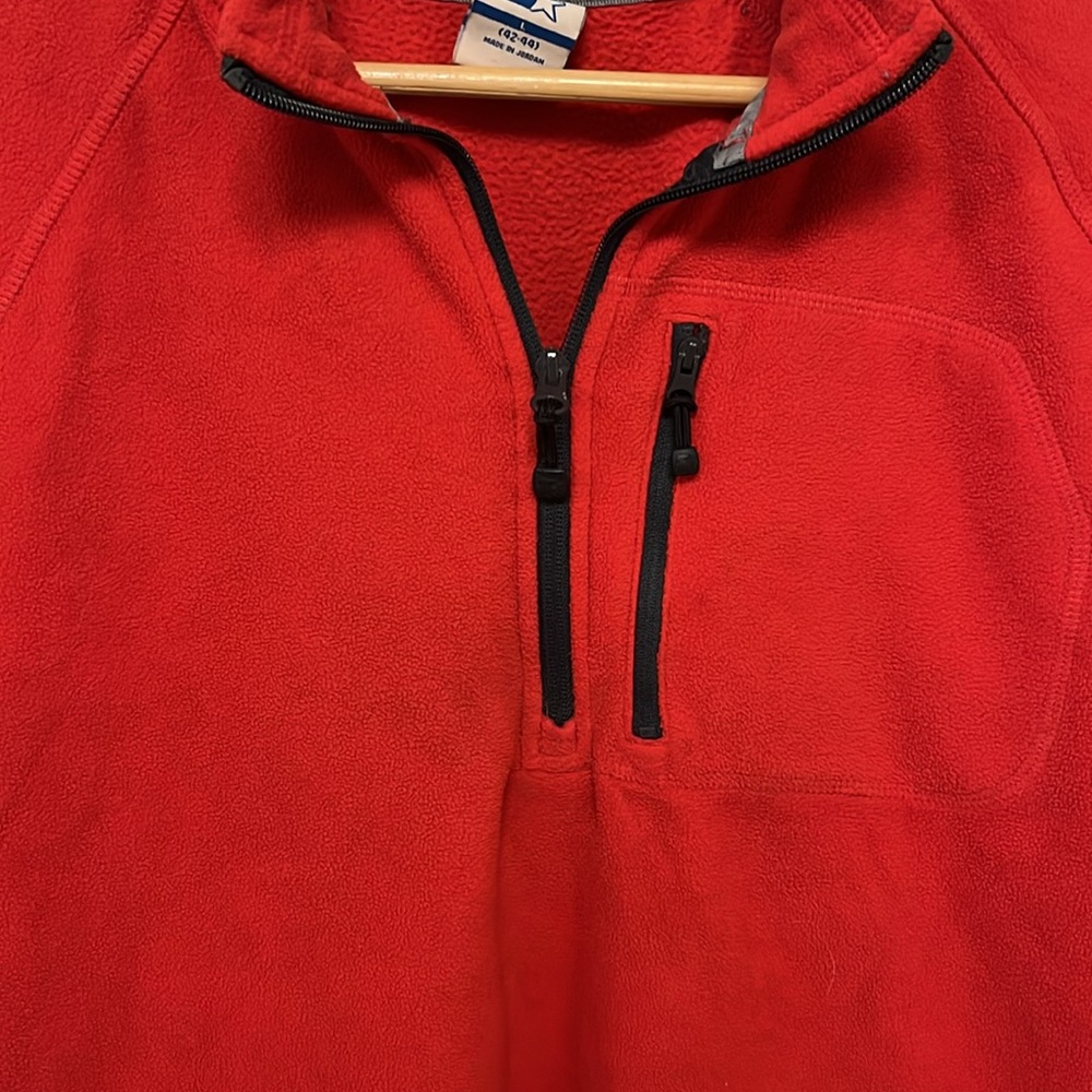 Starter Red Fleece Half-Zip Pullover Sweatshirt - image 3